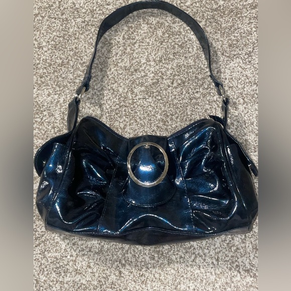 Midnight Blue Patent Leather | Y2K Shoulder Purse - Picture 7 of 13